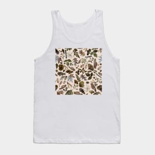 Woodland foliage, dusty pink, green brown, watercolor wash Tank Top